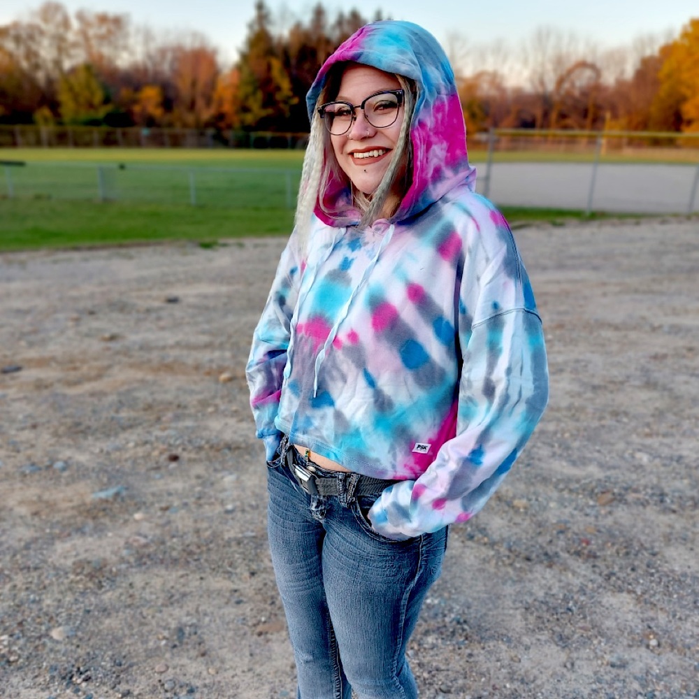 Tie Dye PSK Collective Crop Hoodie
